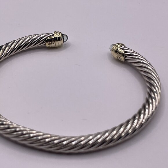 David Yurman Cable Classics Bracelet with Prasiolite in Silver with 18K Gold - Picture 5 of 9
